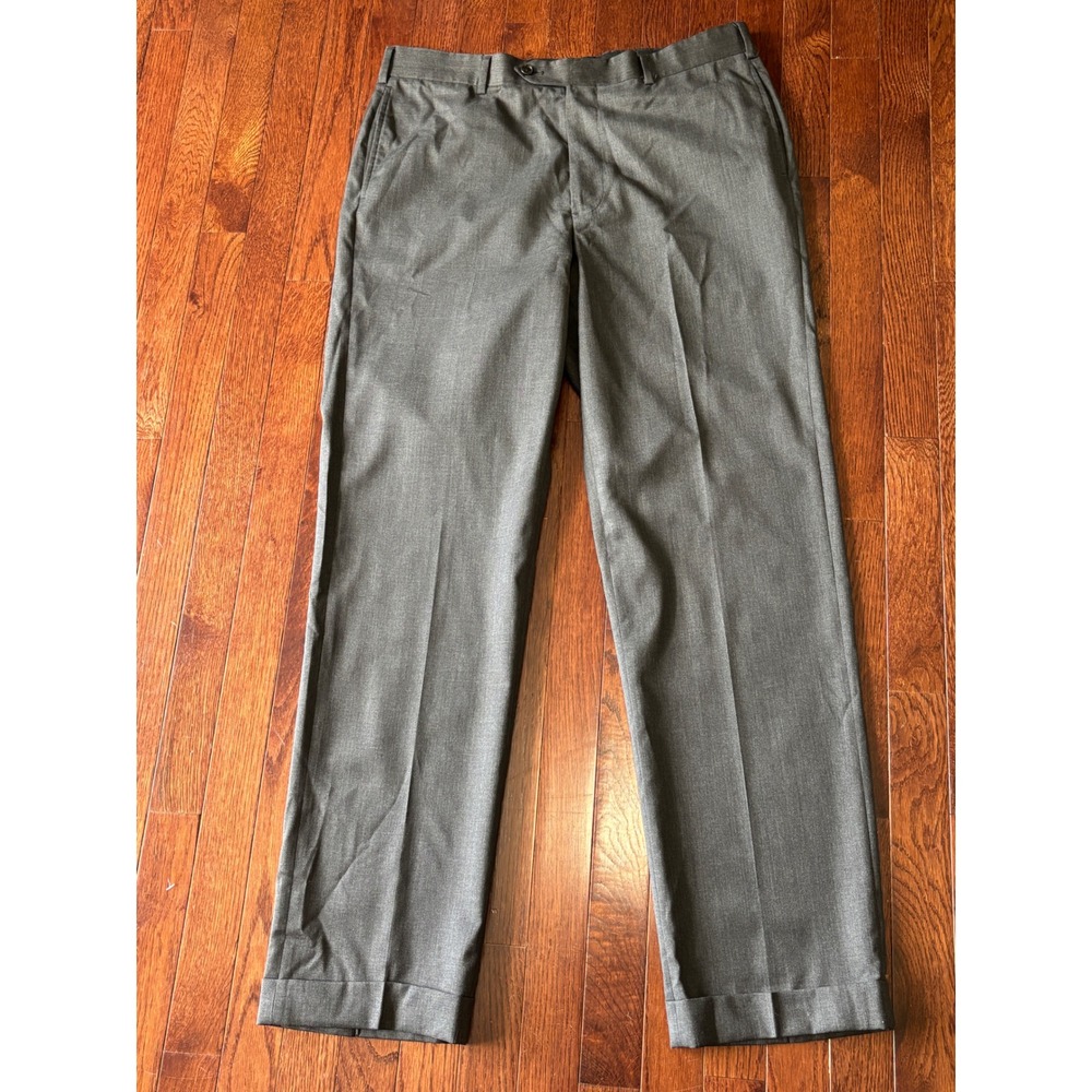 Brooks Brothers Golden Fleece Custom Grey Wool Cuffed Dress Pants 36x32